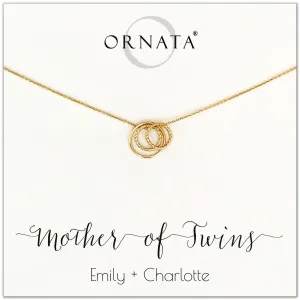 Gold Filled “Mother of Twins” Necklace | One Adult & Two Children
