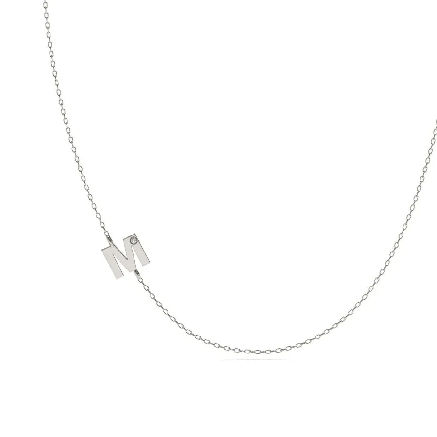 Gold Initial Necklace with Chain Minimalist Jewelry