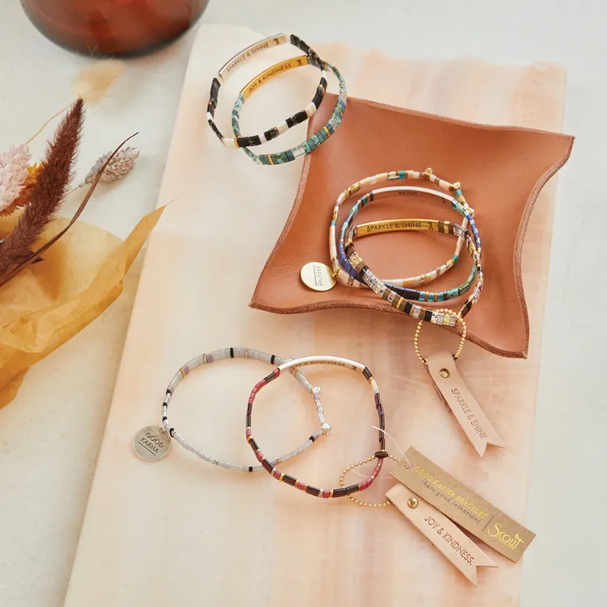 Good Karma Miyuki Bracelet | Brave - Cobalt/Silver