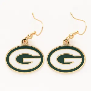 Green Bay Packers Logo Dangle Earrings