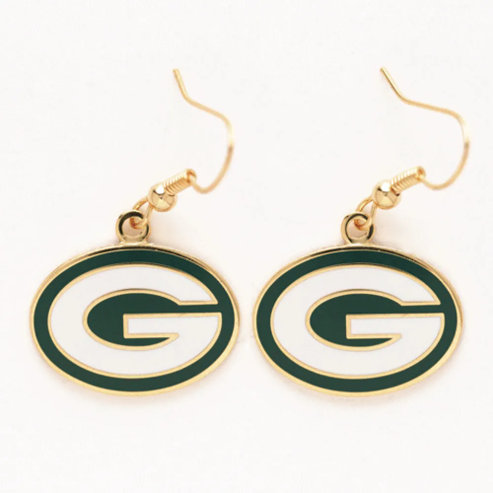 Green Bay Packers Logo Dangle Earrings
