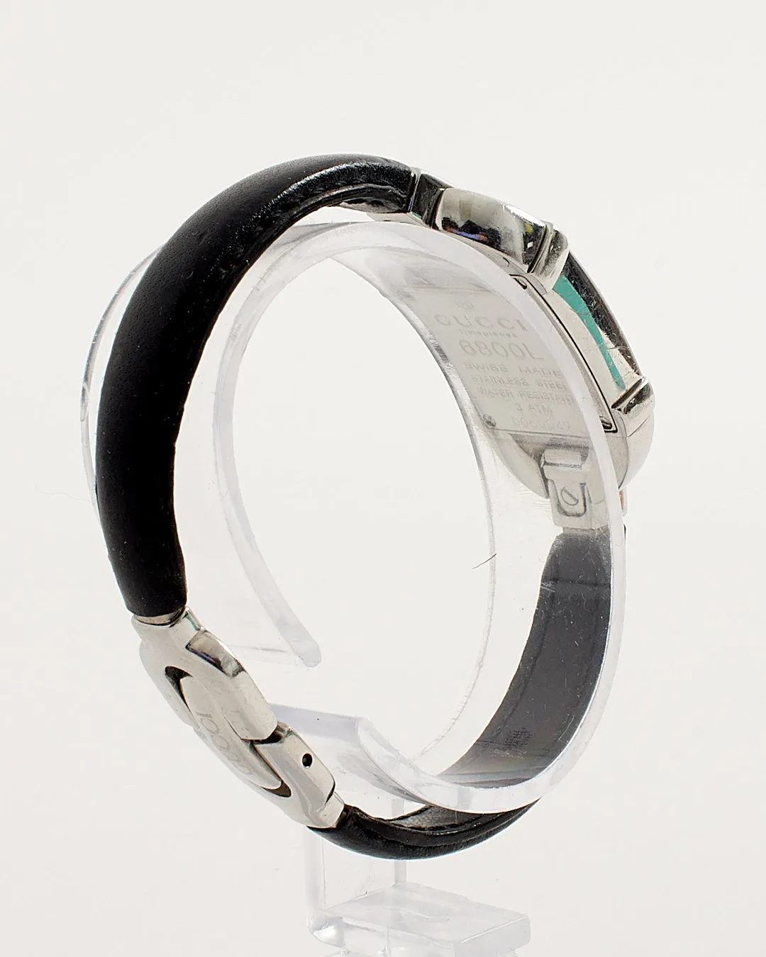 Gucci Stainless Steel / Black Leather 6800L Series 16mm Watch