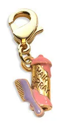 Hair Spray & Comb Charm Dangle