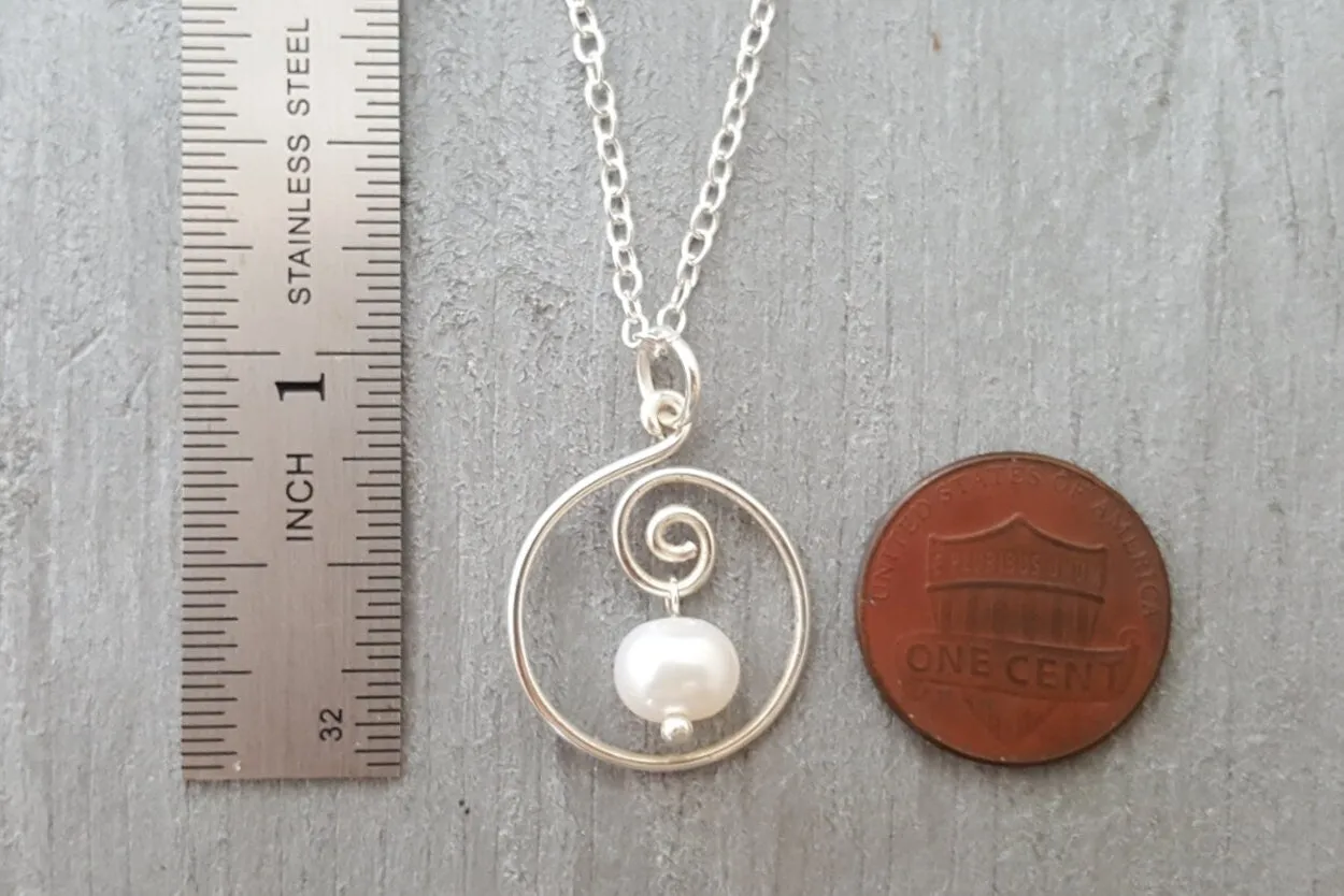 Hawaiian Jewelry Pearl Necklace, Wire Loop Natural Pearl Jewelry For Women, Beach Jewelry Birthday Gift For Women (June Birthstone Jewelry)