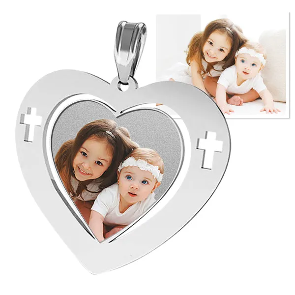 Heart Pendant w/ Cross Design Jewelry