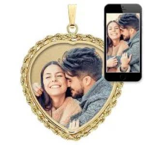 Heart w/ Rope Frame Photo Pendant Jewelry