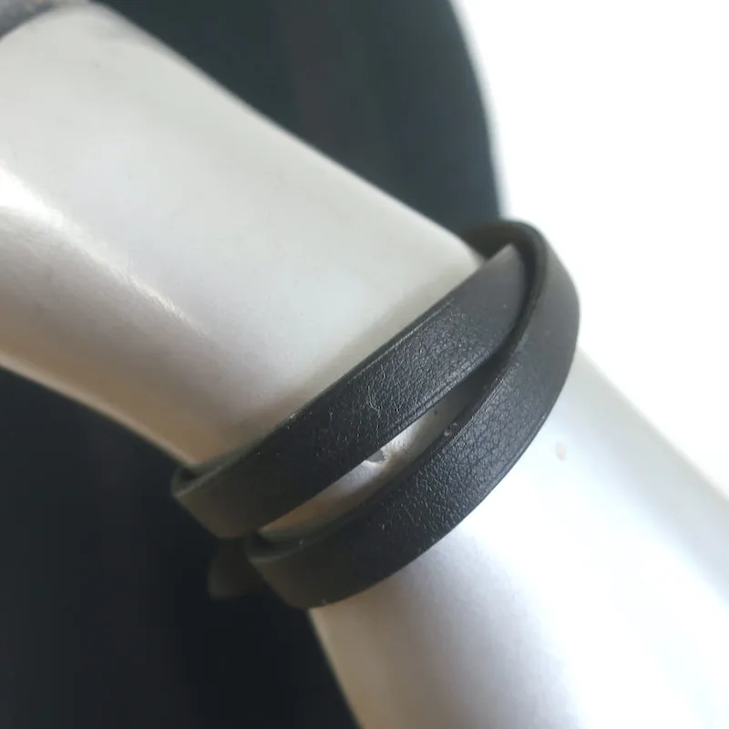 Hermes Behapi Double Tour Reversible Wrap Bracelet Black/Gris Etain Size Small