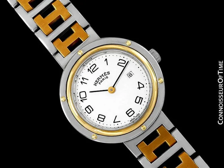 Hermes Ladies Clipper 2-Tone Quartz Watch - Stainless Steel & 18K Gold Plated