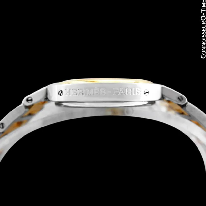 Hermes Midsize Unisex Clipper 2-Tone Quartz Watch - Stainless Steel and 18K Gold Plated