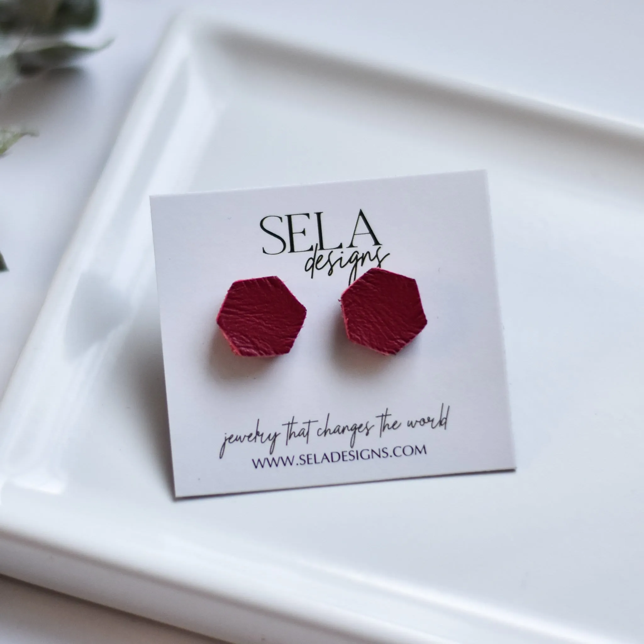 Hexy Leather Studs