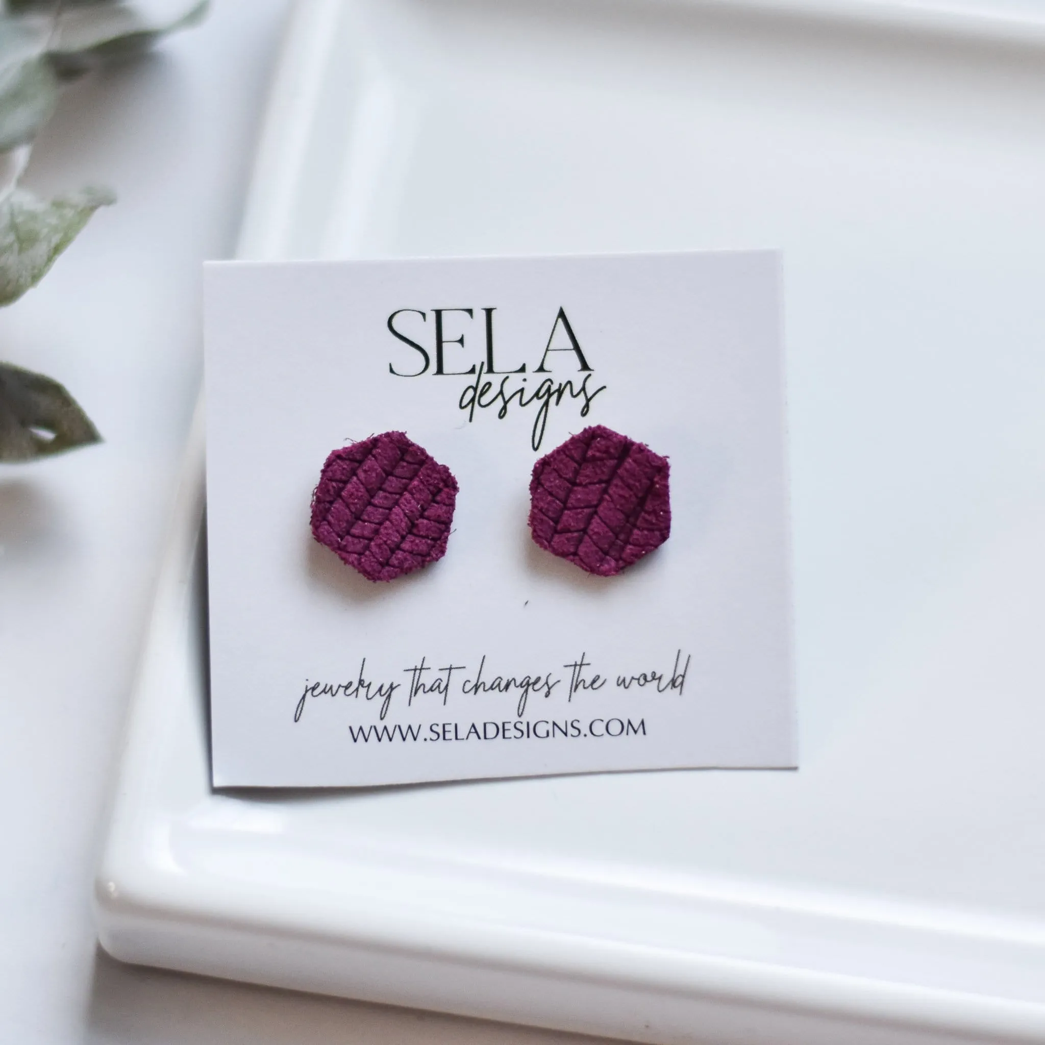Hexy Leather Studs