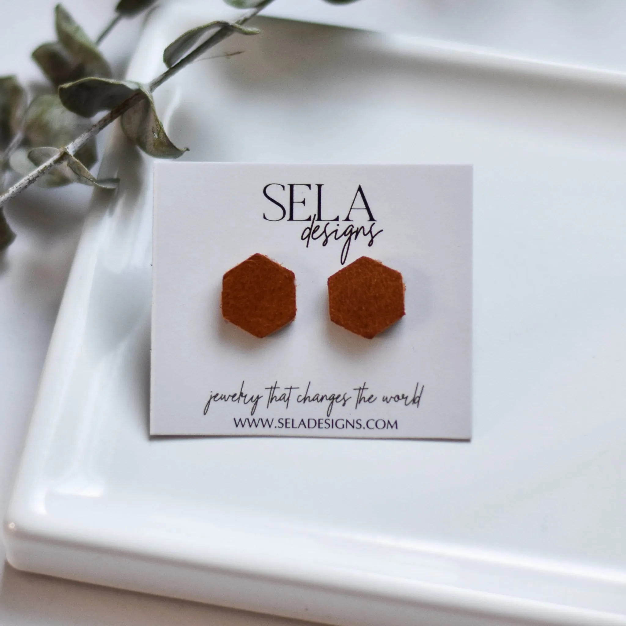 Hexy Leather Studs