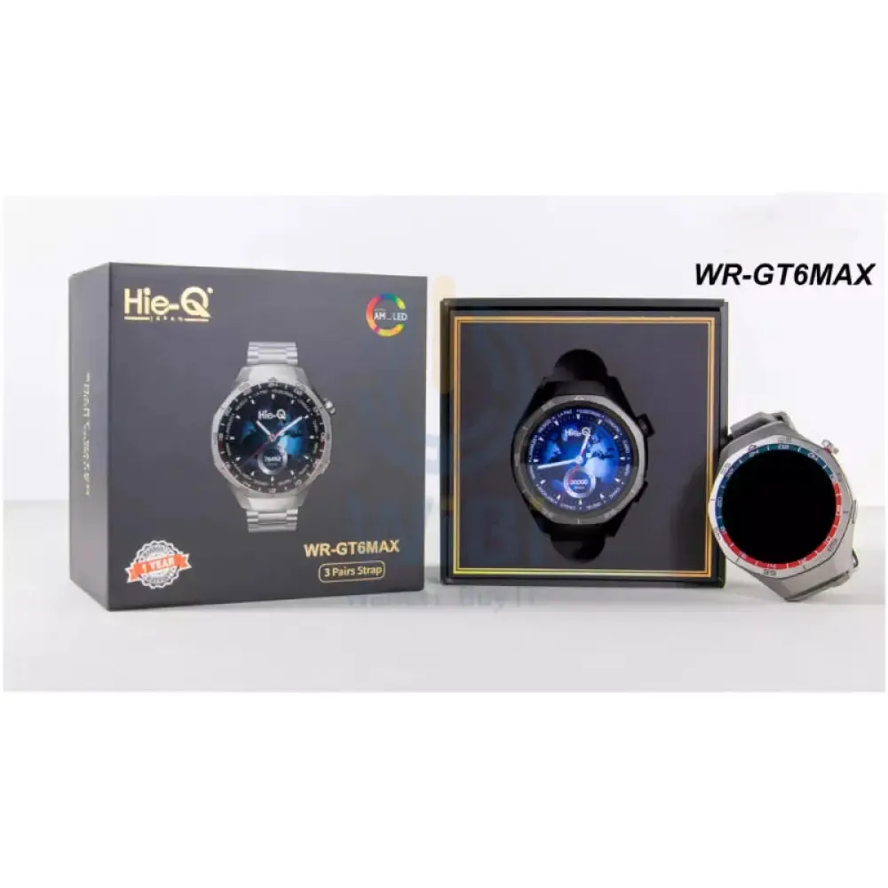 Hie-Q WR-GT6 Max Smart Watch - 3 Pair Straps