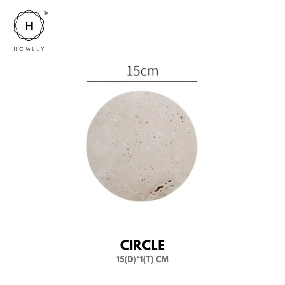 Homlly Beige Travertine Decorative Stone Tray Slab