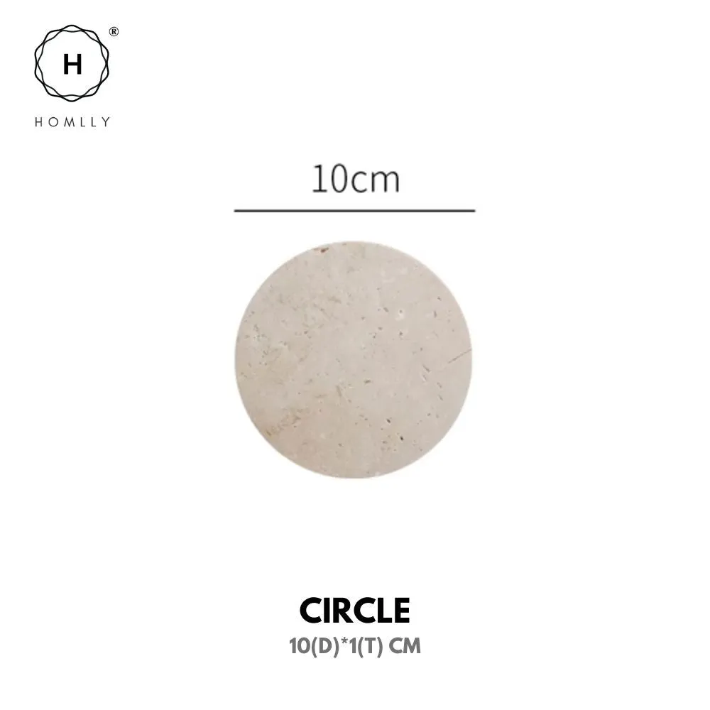 Homlly Beige Travertine Decorative Stone Tray Slab