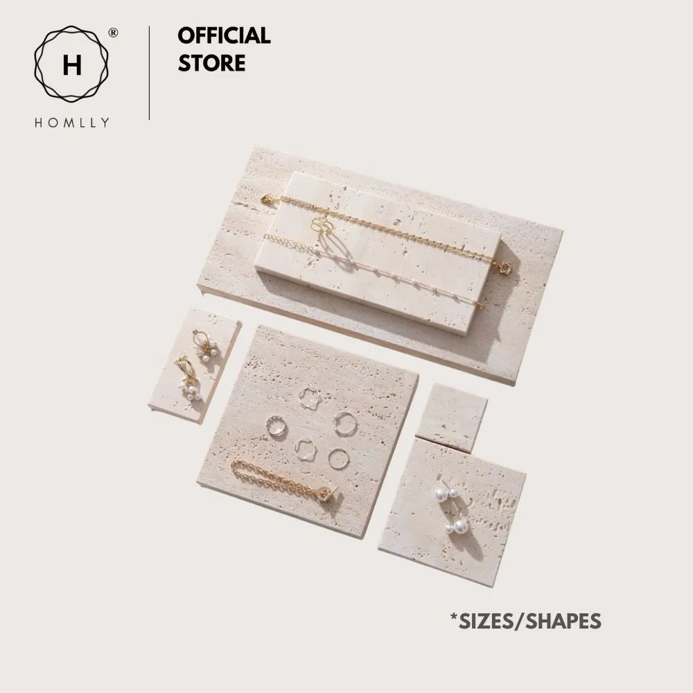 Homlly Beige Travertine Decorative Stone Tray Slab