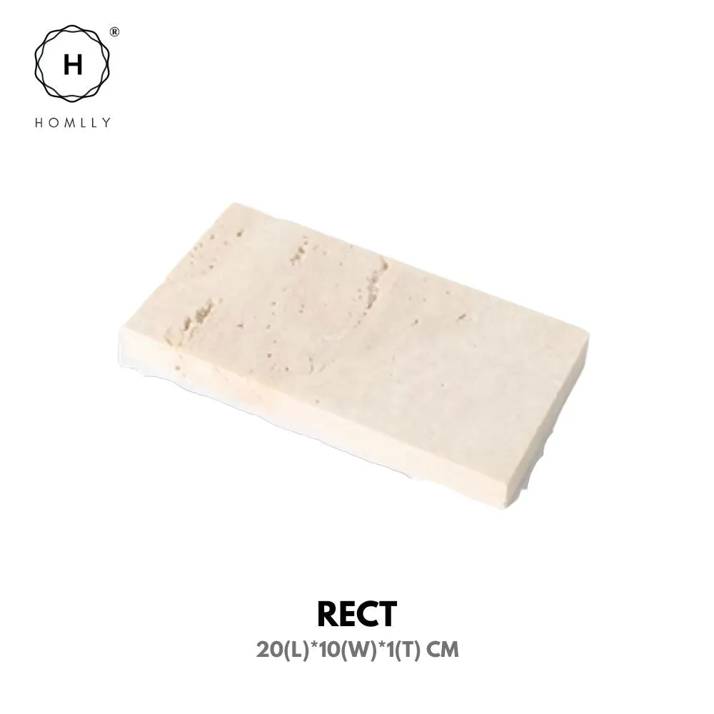 Homlly Beige Travertine Decorative Stone Tray Slab