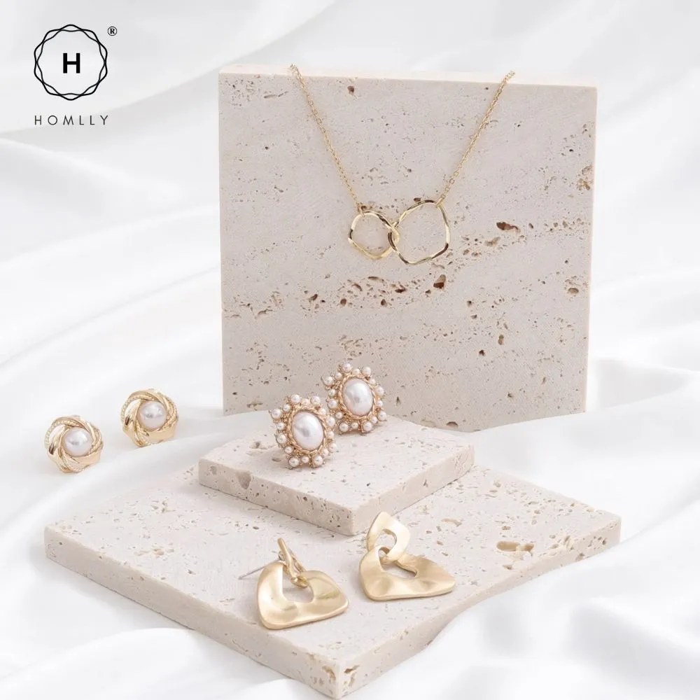 Homlly Beige Travertine Decorative Stone Tray Slab