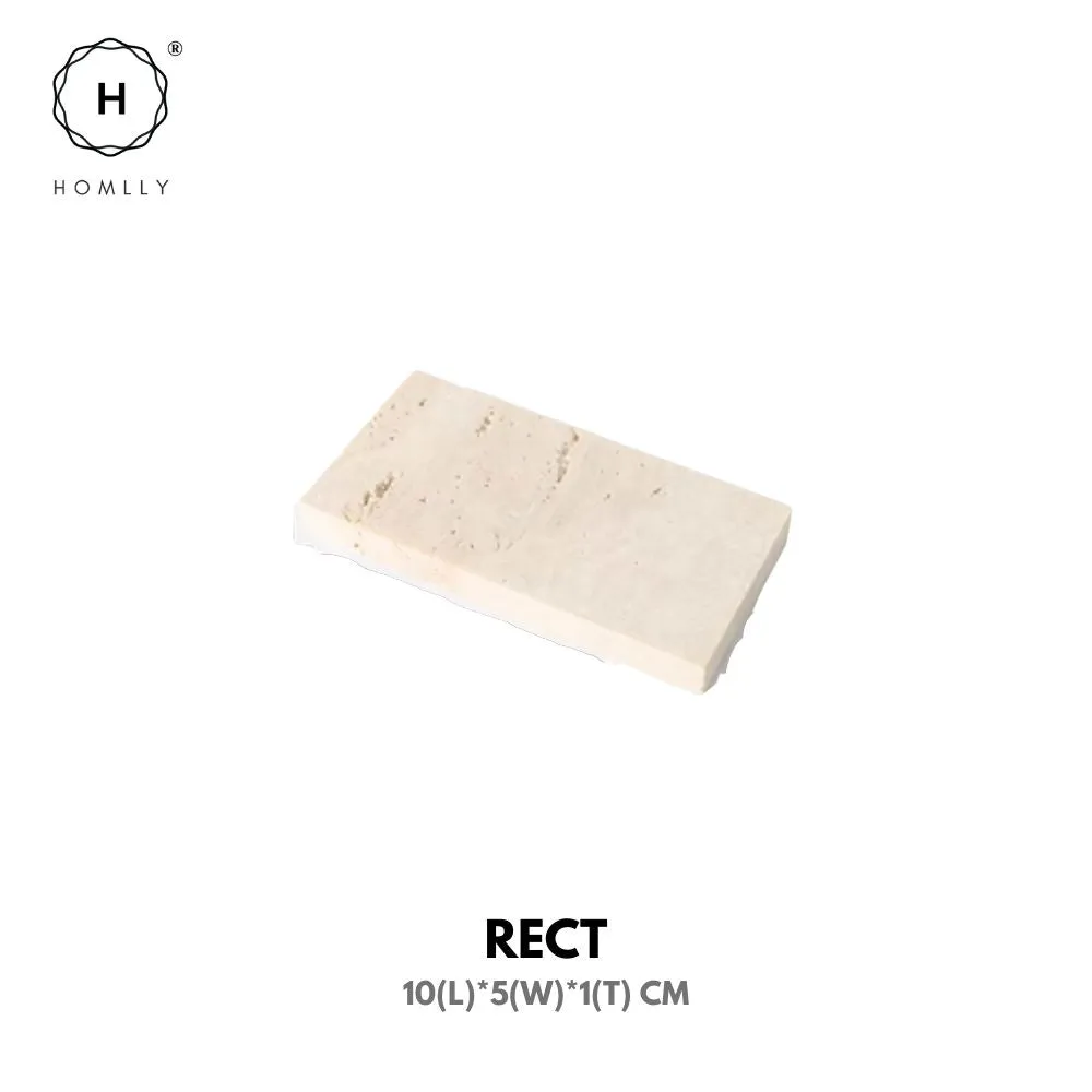 Homlly Beige Travertine Decorative Stone Tray Slab