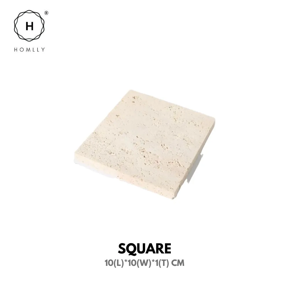 Homlly Beige Travertine Decorative Stone Tray Slab