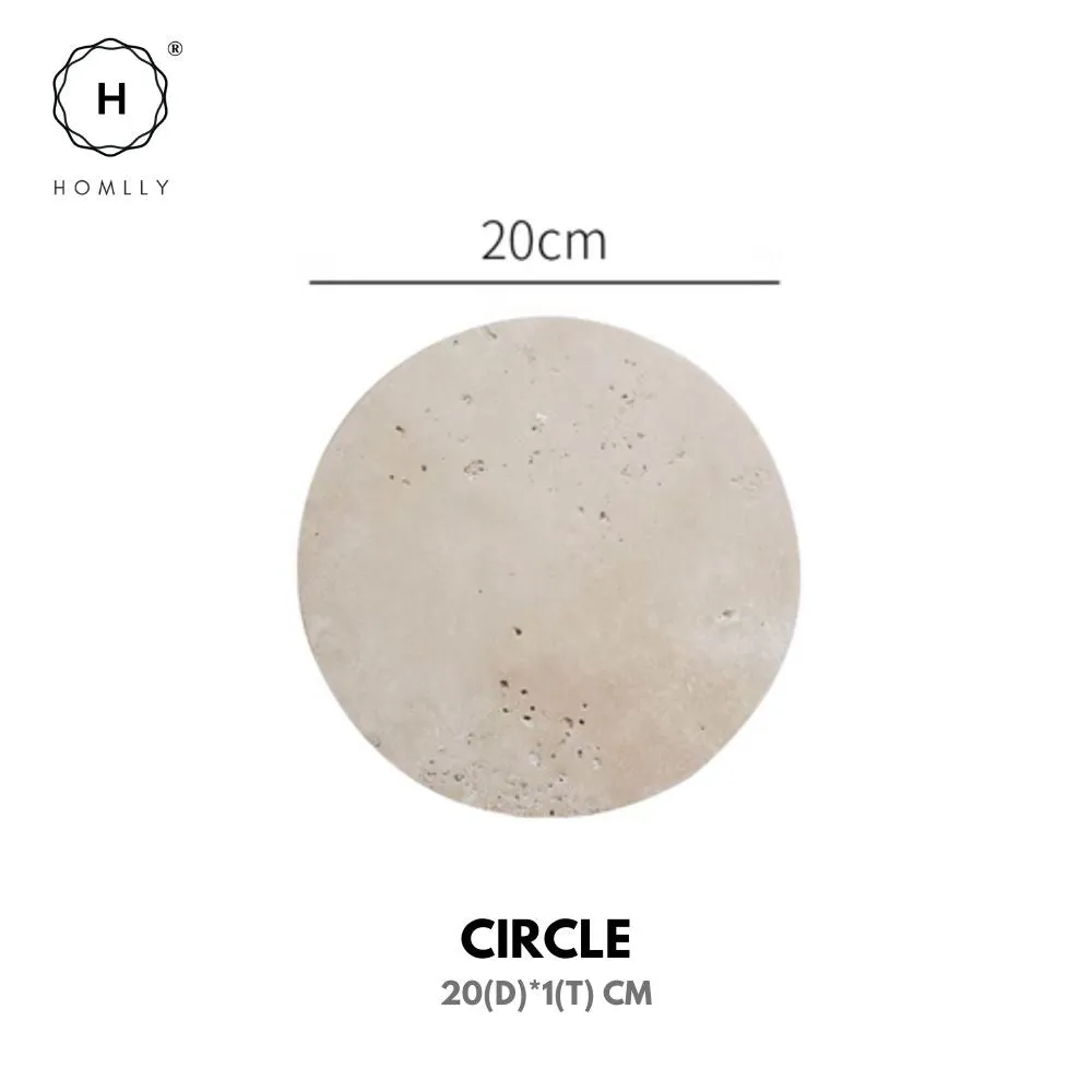 Homlly Beige Travertine Decorative Stone Tray Slab