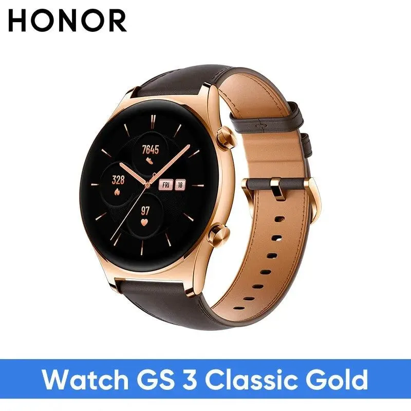 HONOR Watch GS 3 Global Version 3D-Curved Glass SmartWatch GS3 1.43" AMOLED Screen 8 channel Accurate Health Monitoring Watch