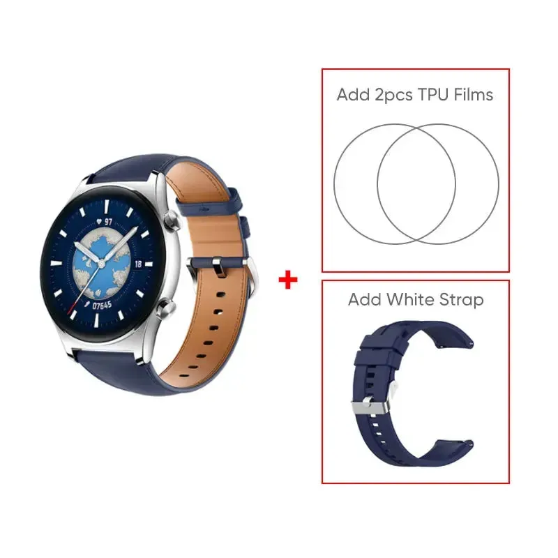 HONOR Watch GS 3 Global Version 3D-Curved Glass SmartWatch GS3 1.43" AMOLED Screen 8 channel Accurate Health Monitoring Watch