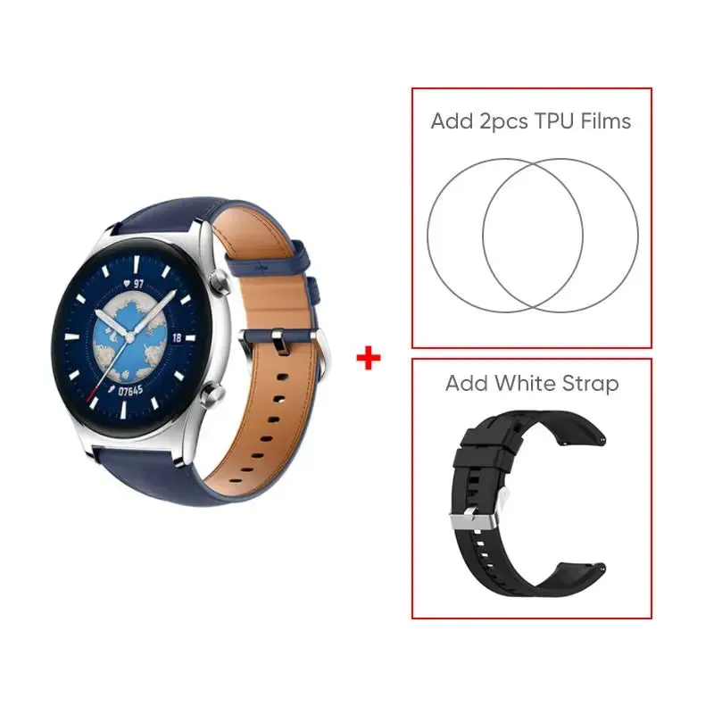 HONOR Watch GS 3 Global Version 3D-Curved Glass SmartWatch GS3 1.43" AMOLED Screen 8 channel Accurate Health Monitoring Watch