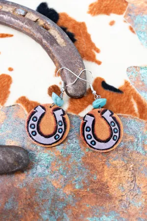 Horseshoe Bend Faux Leather Earrings