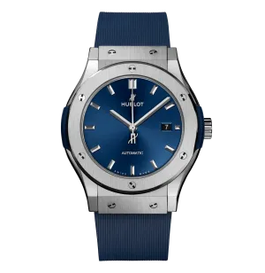 Hublot Classic Fusion Titanium Blue, 42mm with Blue Rubber Strap