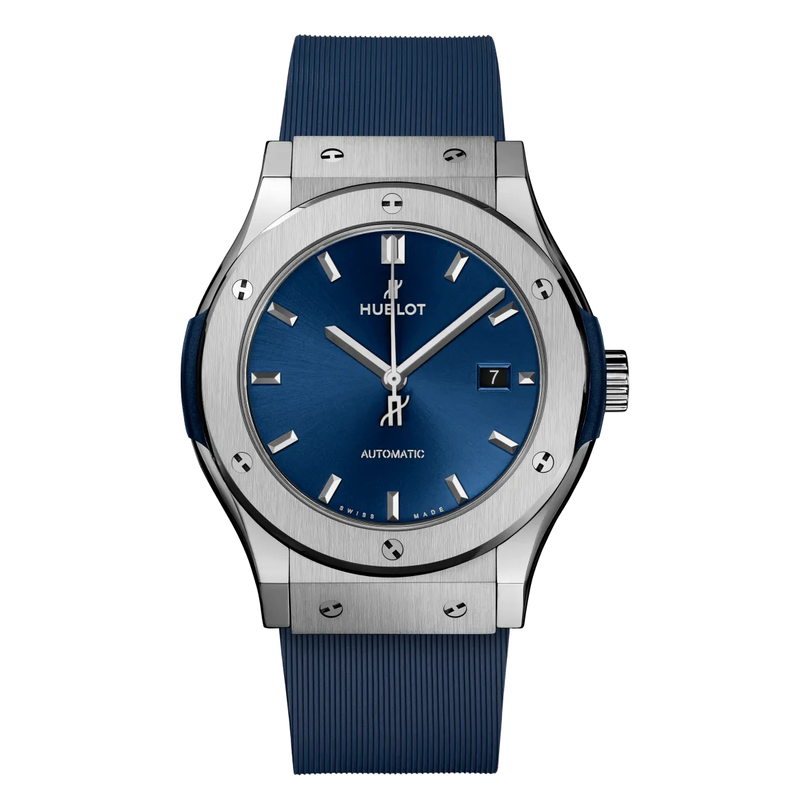 Hublot Classic Fusion Titanium Blue, 42mm with Blue Rubber Strap