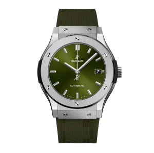 Hublot Classic Fusion Titanium Green, 45mm with Green Rubber Strap