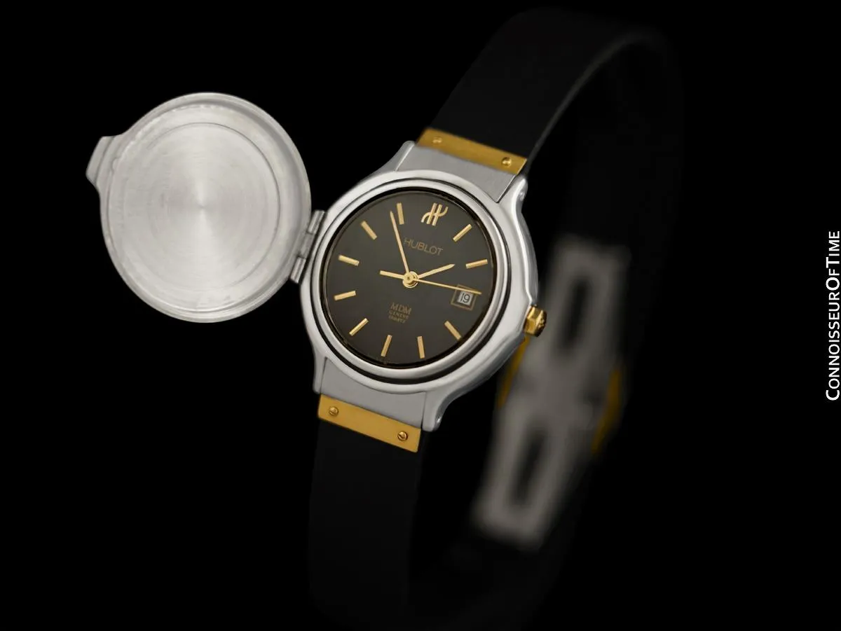 Hublot MDM Couvercle Ladies Covered Flip Top Lid Watch - Stainless Steel & 18K Gold