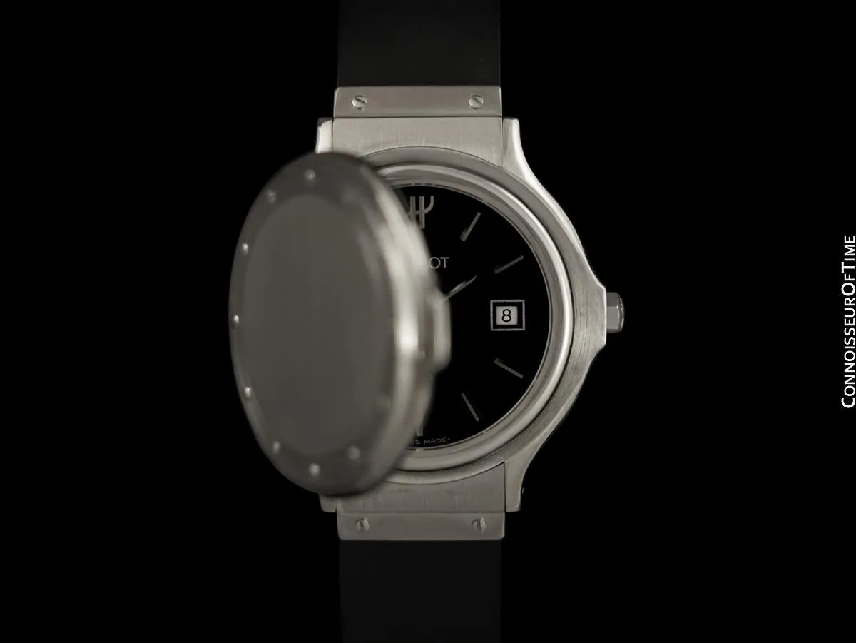 Hublot MDM Couvercle Ladies Covered Flip Top Lid Watch with Rubber Bracelet - Stainless Steel