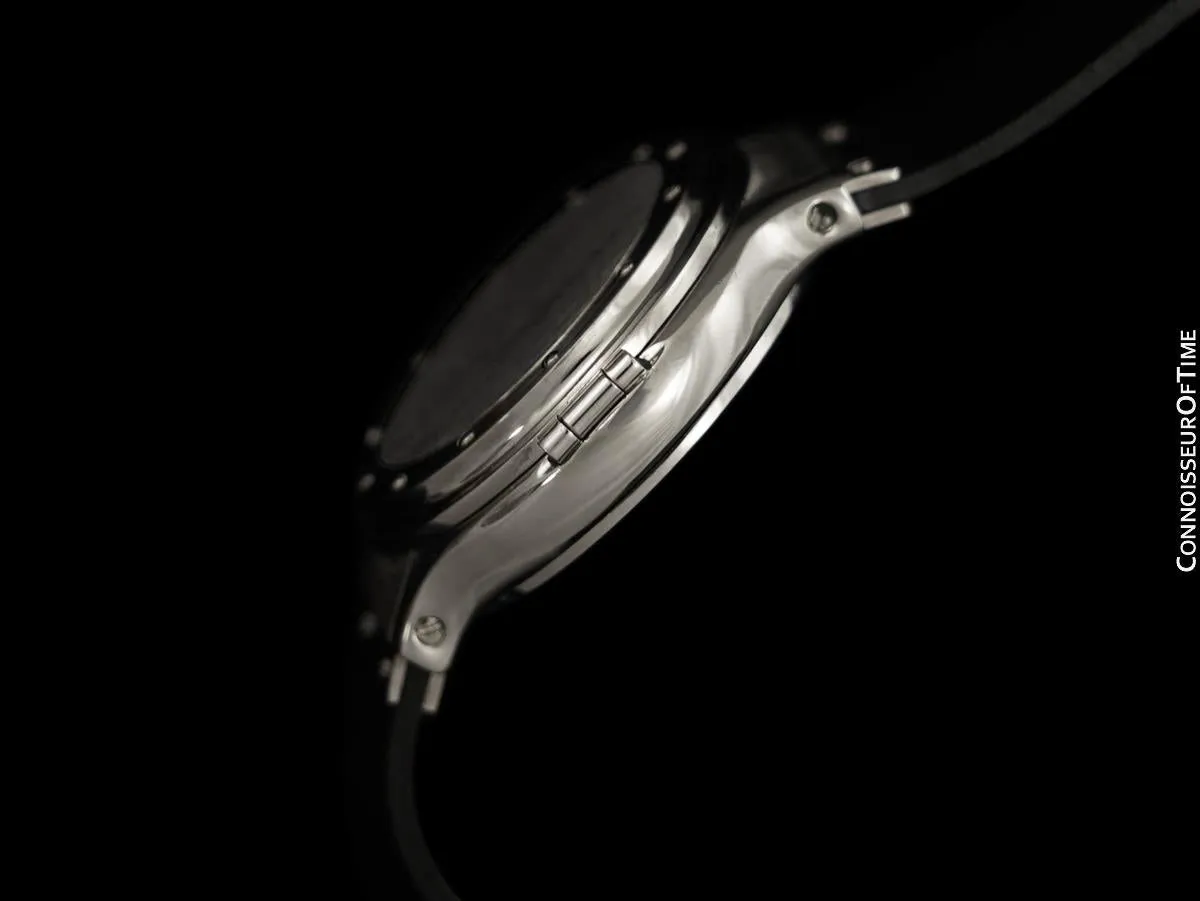 Hublot MDM Couvercle Ladies Covered Flip Top Lid Watch with Rubber Bracelet - Stainless Steel