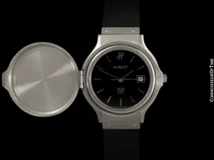 Hublot MDM Couvercle Ladies Covered Flip Top Lid Watch with Rubber Bracelet - Stainless Steel