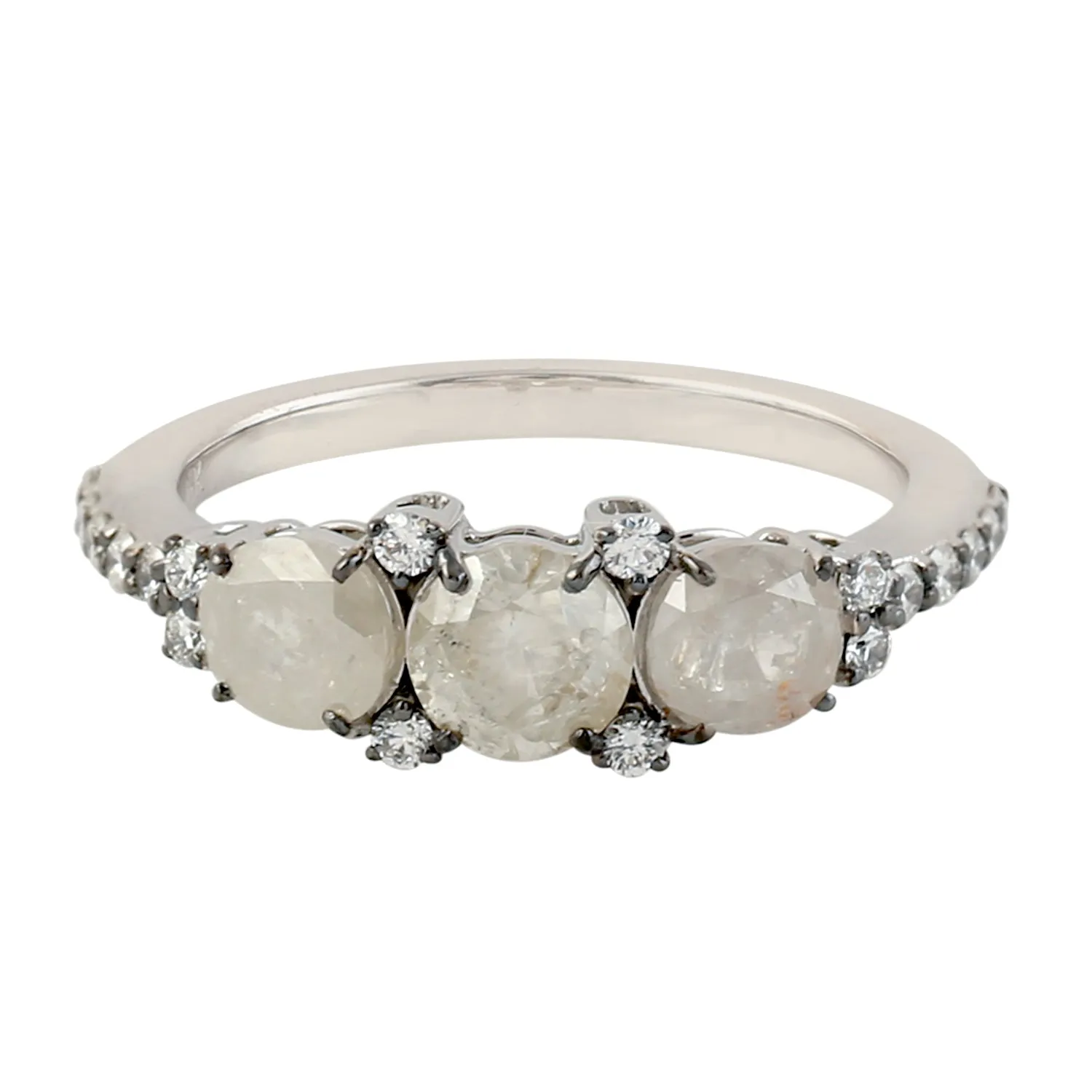 Ice Diamond Beautiful Ring jewelry In 18k White Gold Handmade Jewelry