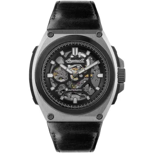 Ingersoll The Motion Automatic Black Leather Watch