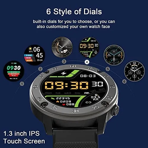 IOWODO X5 Fitness Tracker for Men Health and Fitness Smartwatch with Heart Rate & Sleep Monitor Waterproof Activity Tracker Smart Watch Tracking Steps, Calories, Distance for Android & iOS (2 Bands)