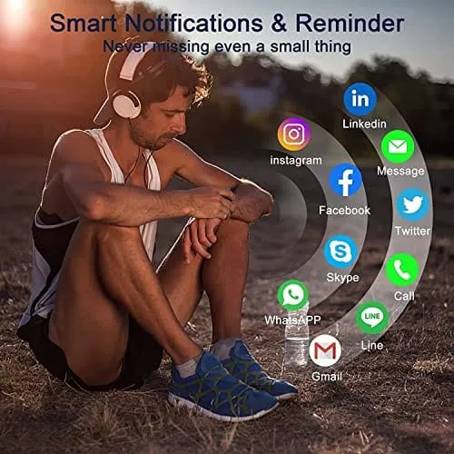 IOWODO X5 Fitness Tracker for Men Health and Fitness Smartwatch with Heart Rate & Sleep Monitor Waterproof Activity Tracker Smart Watch Tracking Steps, Calories, Distance for Android & iOS (2 Bands)