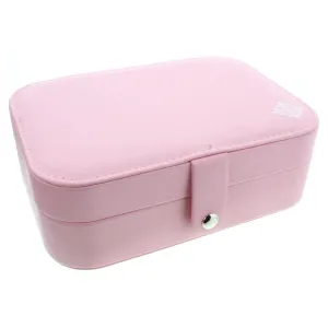 Jane Marie Rectangle Light Pink Leather Jewelry Box