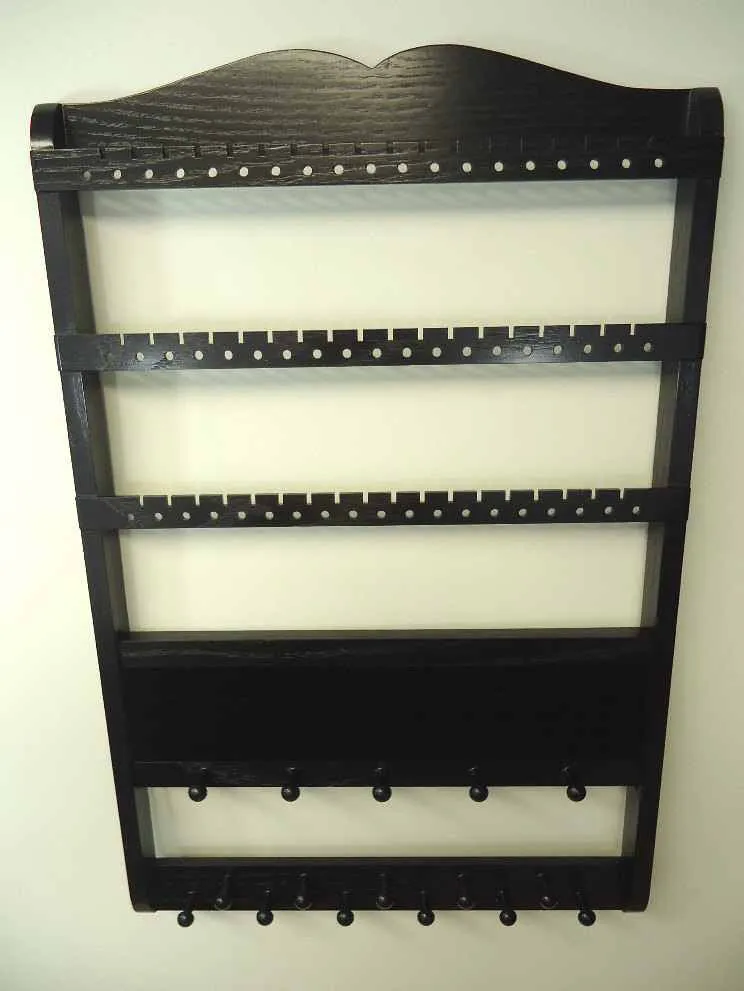 Jewelry Organizer Ring Holder Ebony Black Oak