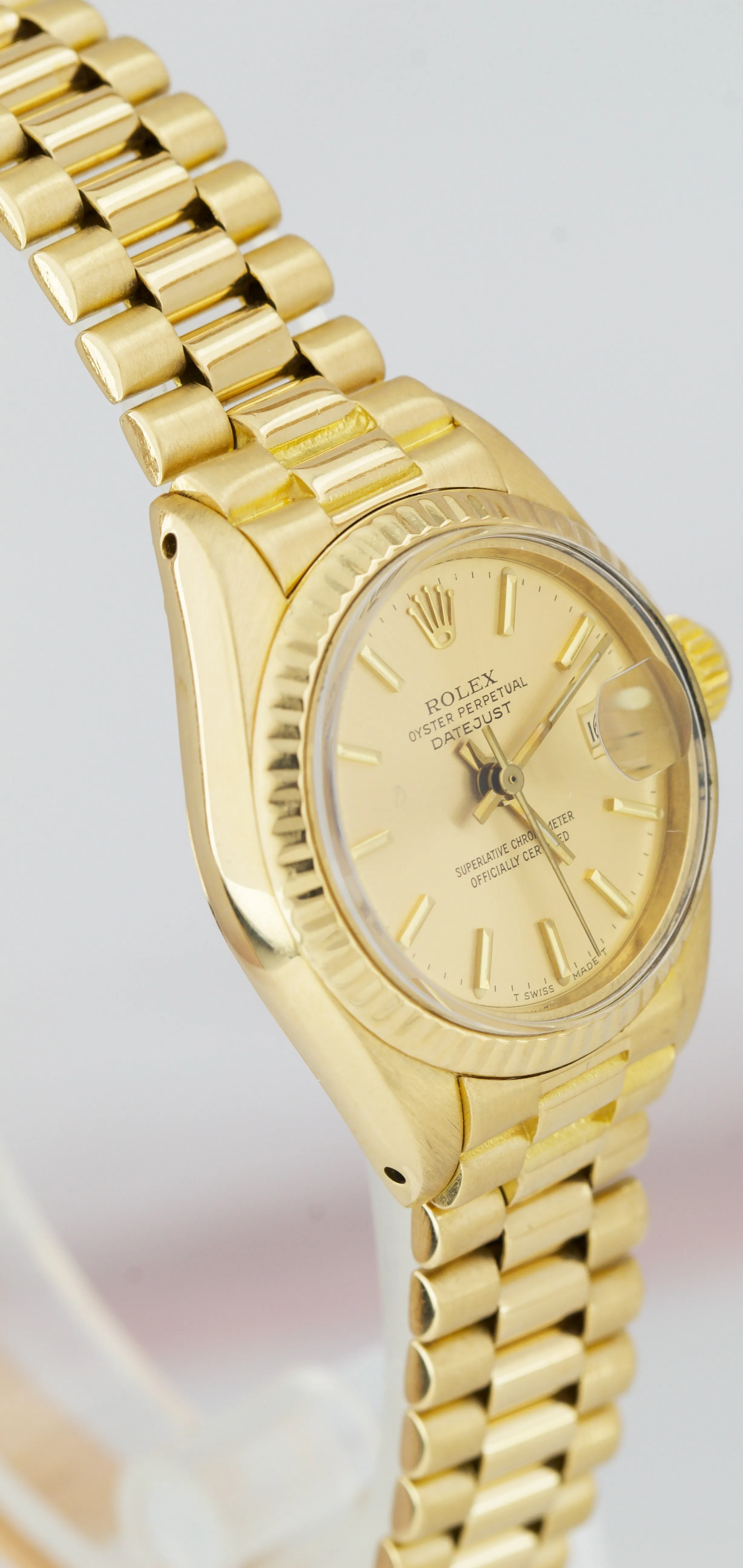 Ladies Rolex DateJust 26mm President 6927 18K Yellow Gold Date Watch 69178 BOX