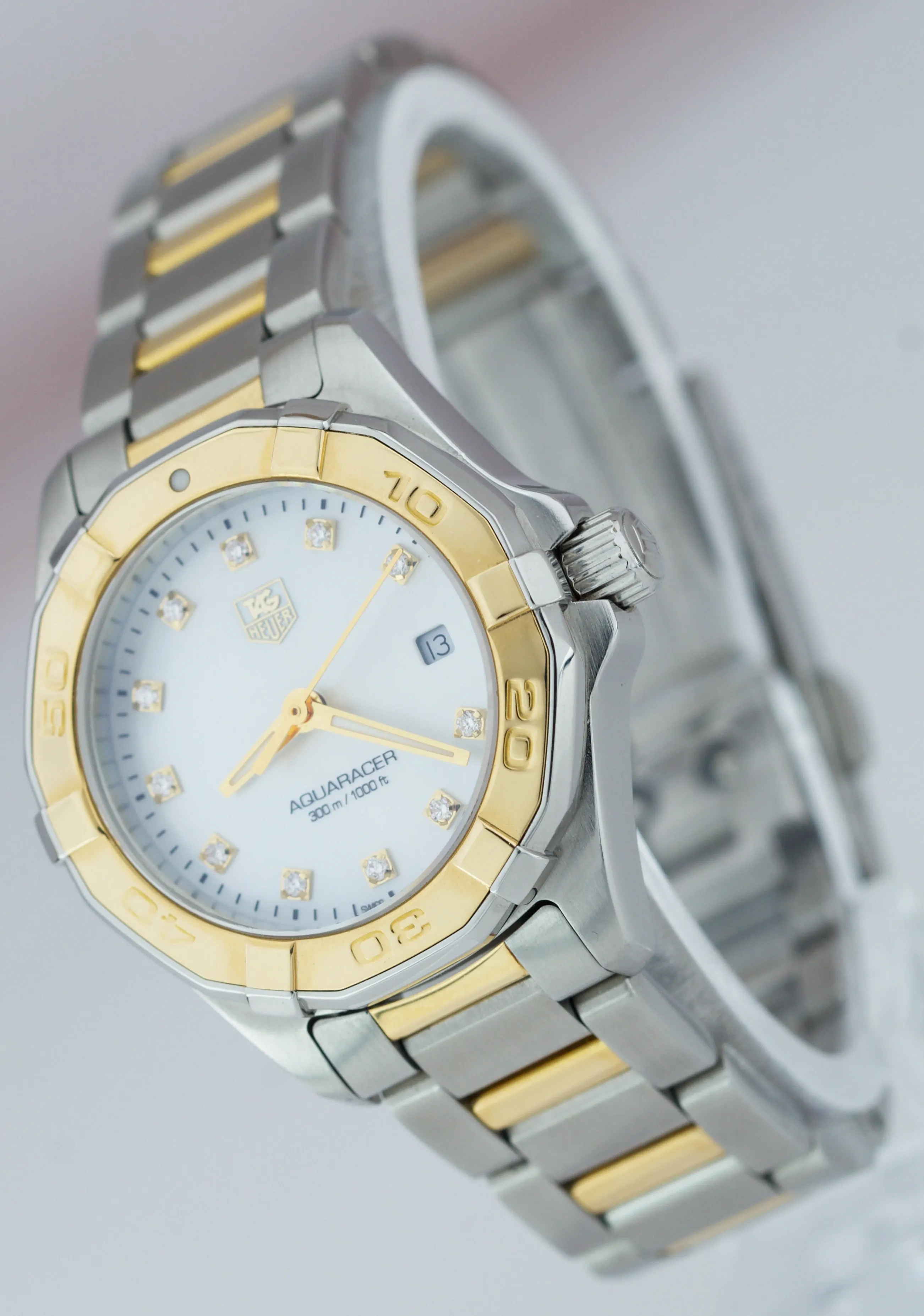 Ladies TAG Heuer Aquaracer Two-Tone 18K Gold Stainless 27mm WAY1451.BD0922 Watch