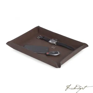 Large Black Leatherette Rectangular Valet