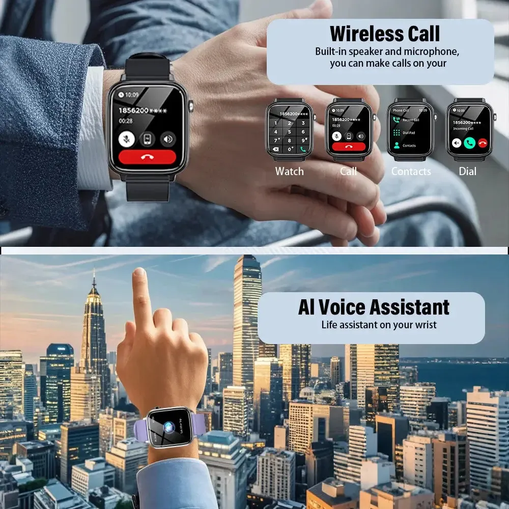 LAXASFIT New Smart Watch Bluetooth Call Health Monitoring 100  Sports Mode IP68 Waterproof Smart Watch Men Women Holiday Gift