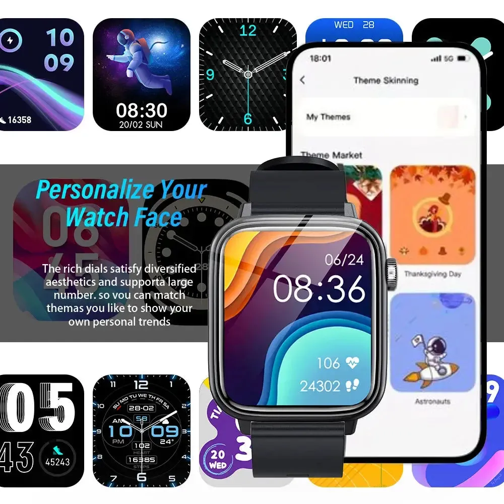 LAXASFIT New Smart Watch Bluetooth Call Health Monitoring 100  Sports Mode IP68 Waterproof Smart Watch Men Women Holiday Gift