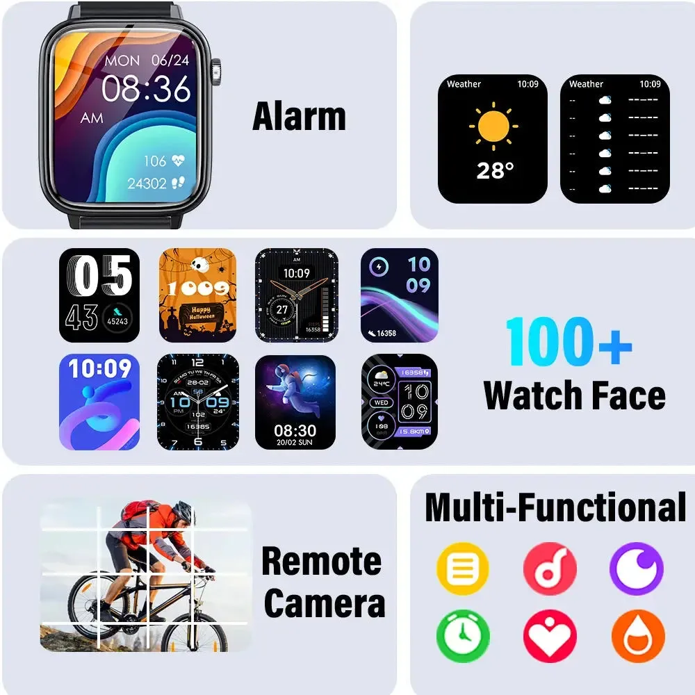 LAXASFIT New Smart Watch Bluetooth Call Health Monitoring 100  Sports Mode IP68 Waterproof Smart Watch Men Women Holiday Gift