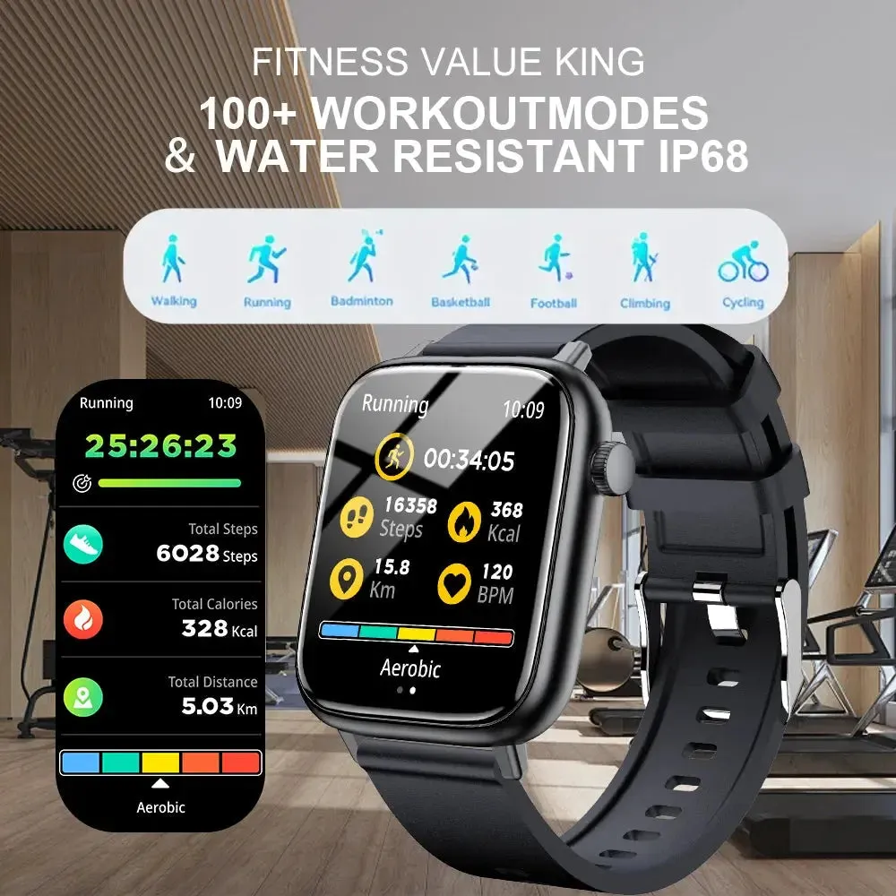 LAXASFIT New Smart Watch Bluetooth Call Health Monitoring 100  Sports Mode IP68 Waterproof Smart Watch Men Women Holiday Gift