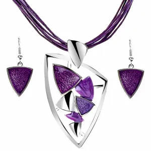 Leather Chain Enamel Gem Jewelry Sets for Party Jewelry Set